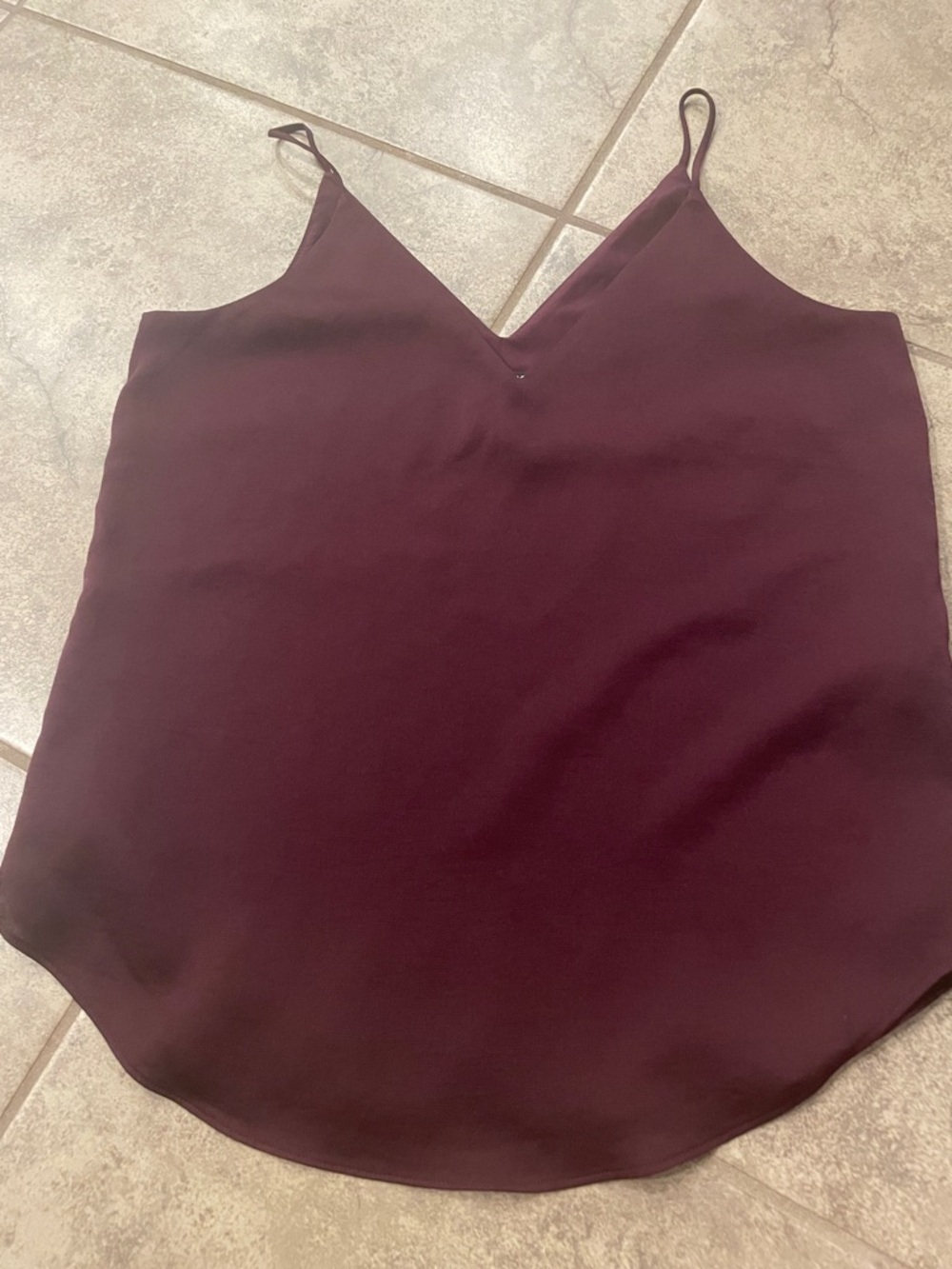 Express Burgundy V-Neck Spaghetti Strap Camisole